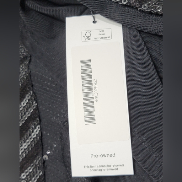 🤩Host Pick💕Alice +Olivia Black Sequin Chevron Dress w/Back Detail Women's Sz 8 - Picture 5 of 14